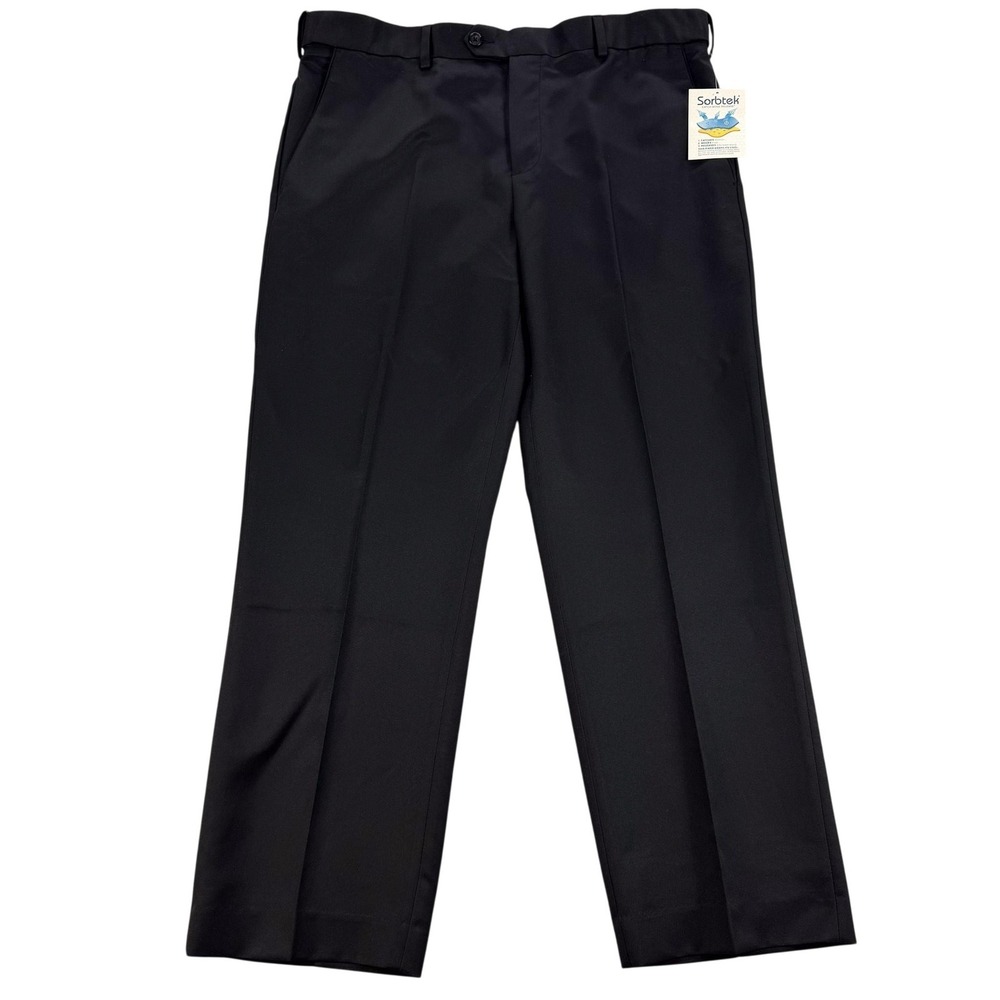 Croft & Barrow Dress‎ Pants Mens 36x29 Black Premium No Iron Microfiber Work NEW